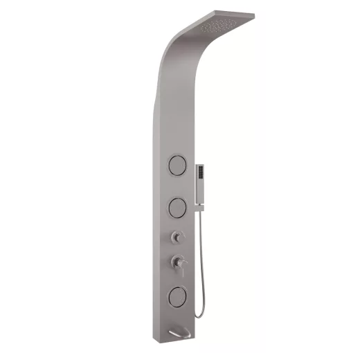HD Orion Brushed Chrome 20x155 kerek hidromasszázs zuhanypanel, rozsdamentes acél