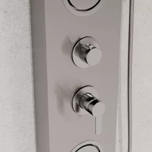HD Orion Brushed Chrome 20x155 kerek hidromasszázs zuhanypanel, rozsdamentes acél