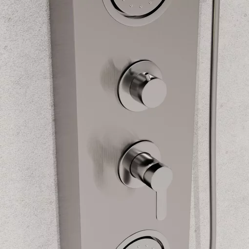 HD Orion Brushed Chrome 20x155 kerek hidromasszázs zuhanypanel, rozsdamentes acél