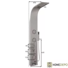 HD Orion Brushed Chrome 20x155 kerek hidromasszázs zuhanypanel, rozsdamentes acél