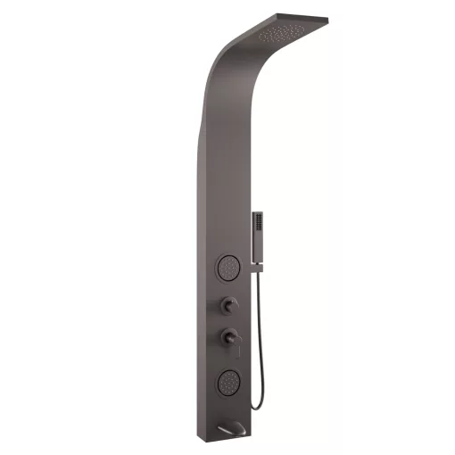 HD Orion Gun Grey 20x155 kerek szürke hidromasszázs zuhanypanel, rozsdamentes acél