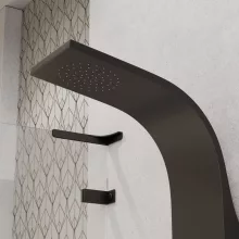 HD Orion Gun Grey 20x155 kerek szürke hidromasszázs zuhanypanel, rozsdamentes acél