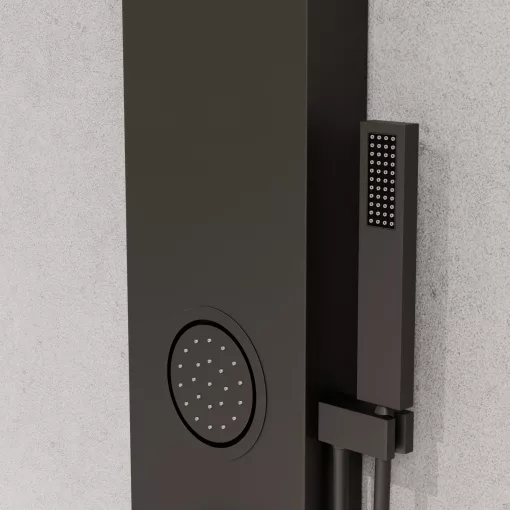 HD Orion Gun Grey 20x155 kerek szürke hidromasszázs zuhanypanel, rozsdamentes acél