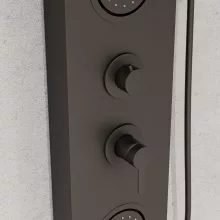 HD Orion Gun Grey 20x155 kerek szürke hidromasszázs zuhanypanel, rozsdamentes acél