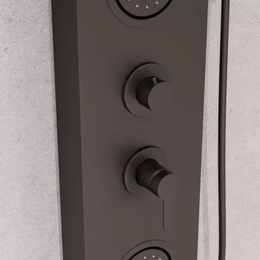 HD Orion Gun Grey 20x155 kerek szürke hidromasszázs zuhanypanel, rozsdamentes acél