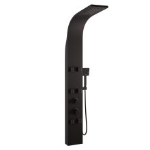 HD Orion Black 20x155 szögletes fekete hidromasszázs zuhanypanel, rozsdamentes acél