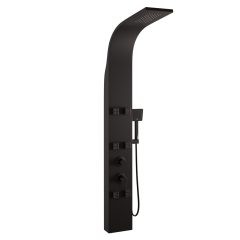   HD Orion Black 20x155 szögletes fekete hidromasszázs zuhanypanel, rozsdamentes acél