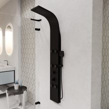 HD Orion Black 20x155 szögletes fekete hidromasszázs zuhanypanel, rozsdamentes acél