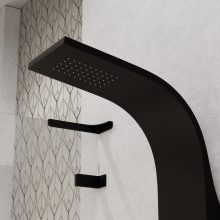 HD Orion Black 20x155 szögletes fekete hidromasszázs zuhanypanel, rozsdamentes acél