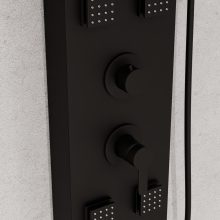 HD Orion Black 20x155 szögletes fekete hidromasszázs zuhanypanel, rozsdamentes acél