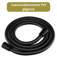 HD Orion Black 20x155 szögletes fekete hidromasszázs zuhanypanel, rozsdamentes acél