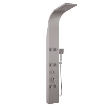 HD Orion Brushed Chrome 20x155 szögletes hidromasszázs zuhanypanel, rozsdamentes acél