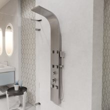 HD Orion Brushed Chrome 20x155 szögletes hidromasszázs zuhanypanel, rozsdamentes acél