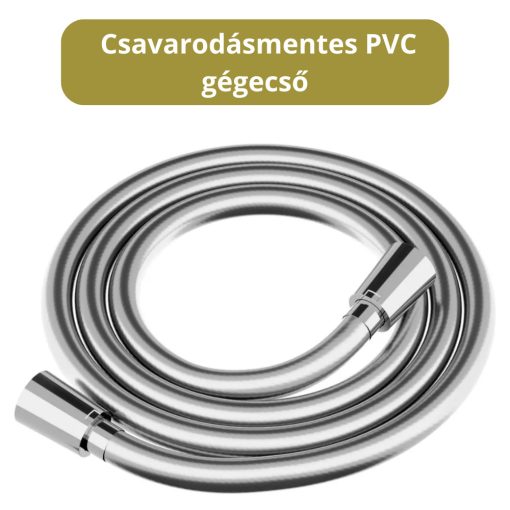 HD Orion Brushed Chrome 20x155 szögletes hidromasszázs zuhanypanel, rozsdamentes acél