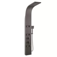 HD Orion Gun Grey 20x155 szögletes szürke hidromasszázs zuhanypanel, rozsdamentes acél