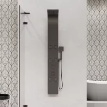 HD Orion Gun Grey 20x155 szögletes szürke hidromasszázs zuhanypanel, rozsdamentes acél