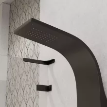 HD Orion Gun Grey 20x155 szögletes szürke hidromasszázs zuhanypanel, rozsdamentes acél