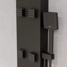 HD Orion Gun Grey 20x155 szögletes szürke hidromasszázs zuhanypanel, rozsdamentes acél