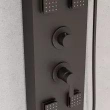 HD Orion Gun Grey 20x155 szögletes szürke hidromasszázs zuhanypanel, rozsdamentes acél