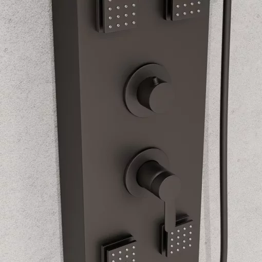 HD Orion Gun Grey 20x155 szögletes szürke hidromasszázs zuhanypanel, rozsdamentes acél