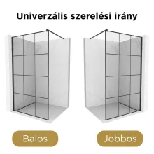 HD Oslo Black Walk-In zuhanyfal, 110x200 cm, 8 mm vastag vízlepergető biztonsági üveggel, 200 cm magas, fekete profillal és távtartóval