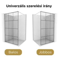 HD Oslo Walk-In zuhanyfal, 120x200 cm, 8 mm vastag vízlepergető biztonsági üveggel, 200 cm magas, króm profillal és távtartóval