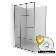 HD Oslo White Walk-In zuhanyfal, 110x200 cm, 8 mm vastag vízlepergető biztonsági üveggel, 200 cm magas, fehér profillal és távtartóval