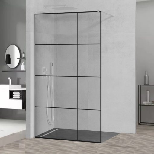 HD Oslo White Walk-In zuhanyfal, 110x200 cm, 8 mm vastag vízlepergető biztonsági üveggel, 200 cm magas, fehér profillal és távtartóval