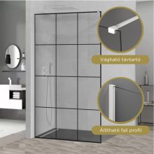 HD Oslo White Walk-In zuhanyfal, 110x200 cm, 8 mm vastag vízlepergető biztonsági üveggel, 200 cm magas, fehér profillal és távtartóval