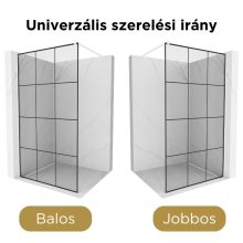 HD Oslo White Walk-In zuhanyfal, 110x200 cm, 8 mm vastag vízlepergető biztonsági üveggel, 200 cm magas, fehér profillal és távtartóval