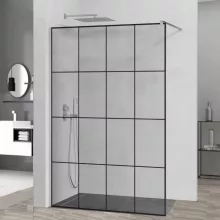 HD Oslo Walk-In zuhanyfal, 130x200 cm, 8 mm vastag vízlepergető biztonsági üveggel, 200 cm magas, króm profillal és távtartóval