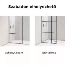 HD Oslo Walk-In zuhanyfal, 130x200 cm, 8 mm vastag vízlepergető biztonsági üveggel, 200 cm magas, króm profillal és távtartóval