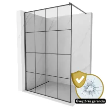 HD Oslo Gun Grey Walk-In zuhanyfal, 130x200 cm, 8 mm vastag vízlepergető biztonsági üveggel, 200 cm magas, szürke profillal és távtartóval