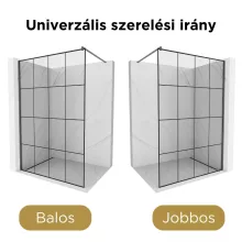 HD Oslo Gun Grey Walk-In zuhanyfal, 130x200 cm, 8 mm vastag vízlepergető biztonsági üveggel, 200 cm magas, szürke profillal és távtartóval