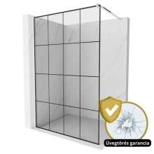HD Oslo White Walk-In zuhanyfal, 140x200 cm, 8 mm vastag vízlepergető biztonsági üveggel, 200 cm magas, fehér profillal és távtartóval