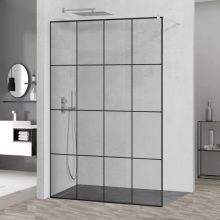 HD Oslo White Walk-In zuhanyfal, 140x200 cm, 8 mm vastag vízlepergető biztonsági üveggel, 200 cm magas, fehér profillal és távtartóval