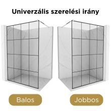 HD Oslo White Walk-In zuhanyfal, 140x200 cm, 8 mm vastag vízlepergető biztonsági üveggel, 200 cm magas, fehér profillal és távtartóval