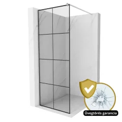  HD Oslo Walk-In zuhanyfal 8 mm vastag vízlepergető biztonsági üveggel, 200 cm magas, króm profillal és távtartóval