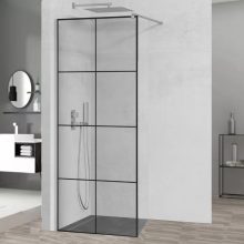 HD Oslo Walk-In zuhanyfal 8 mm vastag vízlepergető biztonsági üveggel, 200 cm magas, króm profillal és távtartóval