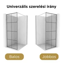 HD Oslo Walk-In zuhanyfal 8 mm vastag vízlepergető biztonsági üveggel, 200 cm magas, króm profillal és távtartóval
