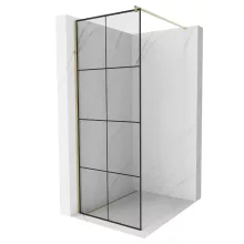 HD Oslo Gold Walk-In zuhanyfal 8 mm vastag vízlepergető biztonsági üveggel, 200 cm magas, arany profillal és távtartóval