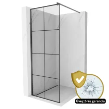 HD Oslo Gun Grey Walk-In zuhanyfal 8 mm vastag vízlepergető biztonsági üveggel, 200 cm magas, szürke profillal és távtartóval