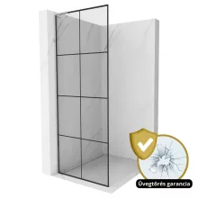 HD Oslo "L" Walk-In zuhanyfal 8 mm vastag vízlepergető biztonsági üveggel, 200 cm magas, króm profillal és "L" stabilizátorral