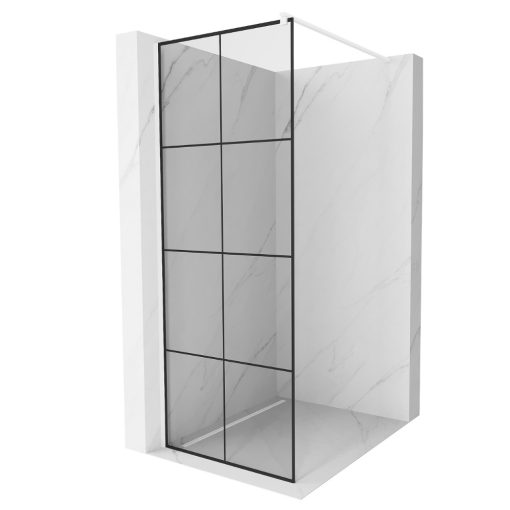 HD Oslo White Walk-In zuhanyfal, 80x200 cm, 8 mm vastag vízlepergető biztonsági üveggel, 200 cm magas, fehér profillal és távtartóval
