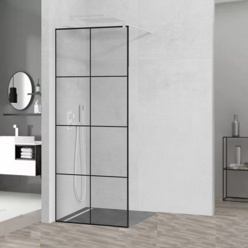 HD Oslo White Walk-In zuhanyfal, 80x200 cm, 8 mm vastag vízlepergető biztonsági üveggel, 200 cm magas, fehér profillal és távtartóval
