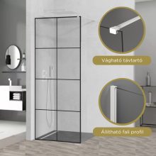 HD Oslo White Walk-In zuhanyfal, 80x200 cm, 8 mm vastag vízlepergető biztonsági üveggel, 200 cm magas, fehér profillal és távtartóval