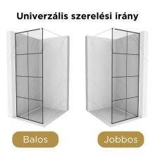 HD Oslo White Walk-In zuhanyfal, 80x200 cm, 8 mm vastag vízlepergető biztonsági üveggel, 200 cm magas, fehér profillal és távtartóval