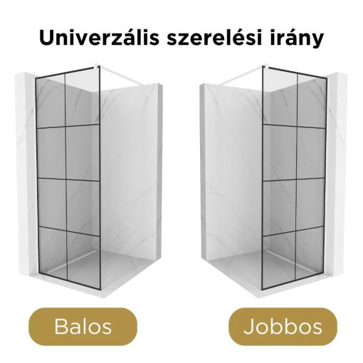HD Oslo White Walk-In zuhanyfal, 80x200 cm, 8 mm vastag vízlepergető biztonsági üveggel, 200 cm magas, fehér profillal és távtartóval