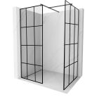 HD Oslo Black Kombi Walk-In zuhanyfal, 110x70 cm, 8 mm vastag vízlepergető biztonsági üveggel, 200 cm magas, fekete profillal és távtartóval