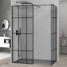 HD Oslo Black Kombi Walk-In zuhanyfal, 110x70 cm, 8 mm vastag vízlepergető biztonsági üveggel, 200 cm magas, fekete profillal és távtartóval